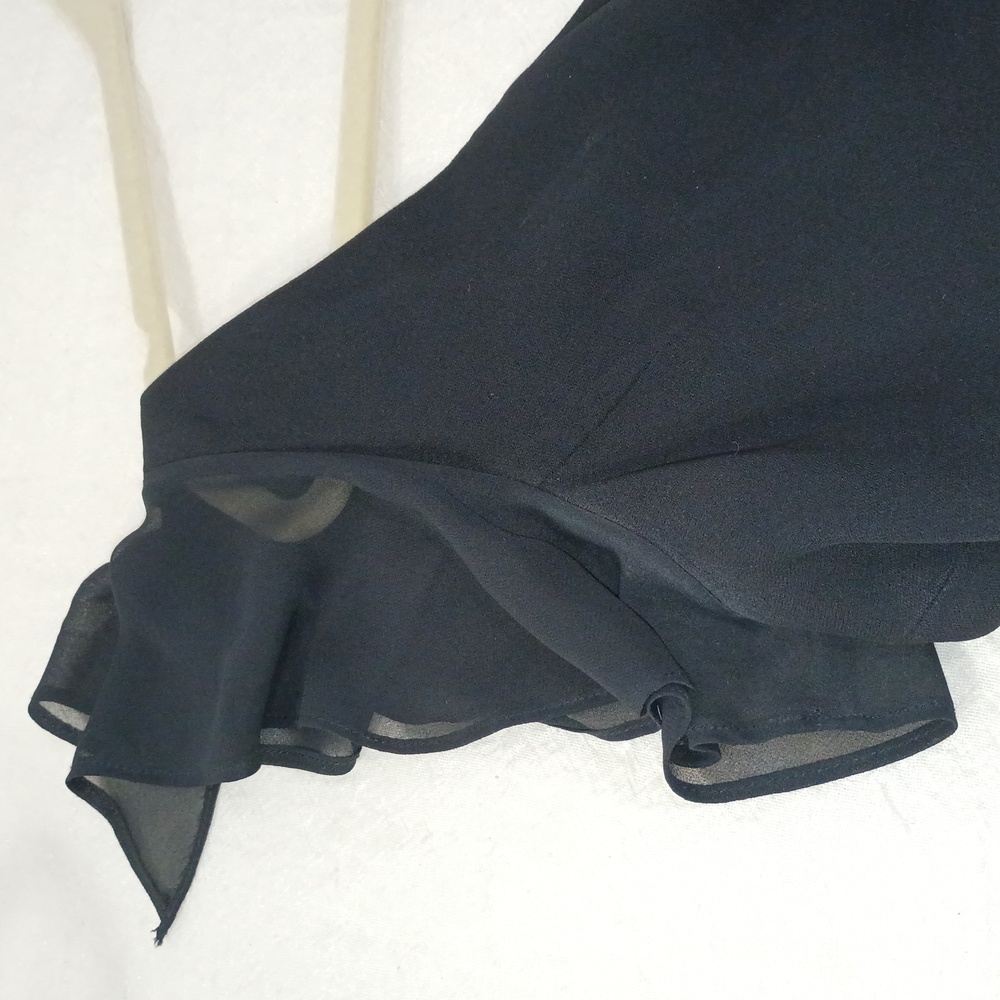 DRESSBARN, Black Midi Dress with Pink Floral Embroidery - Picture 5 of 9